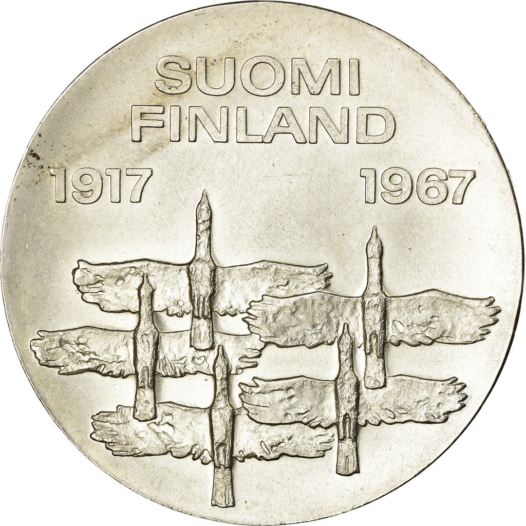 Coin, Finland, 10 Markkaa, 1967, AU(55-58), Silver, KM:50