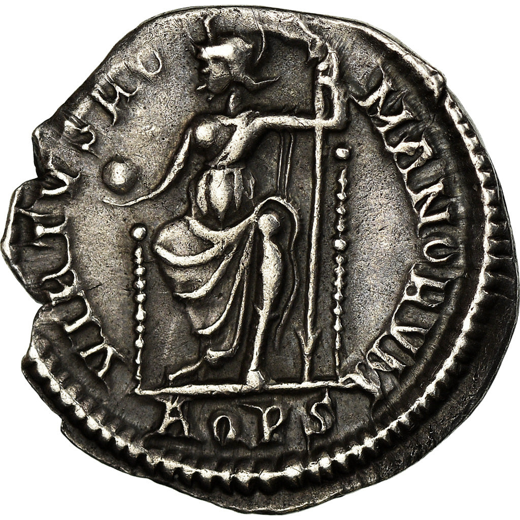 Coin, Theodosius I, Siliqua, Aquileia, AU(55-58), Silver, RIC:28d
