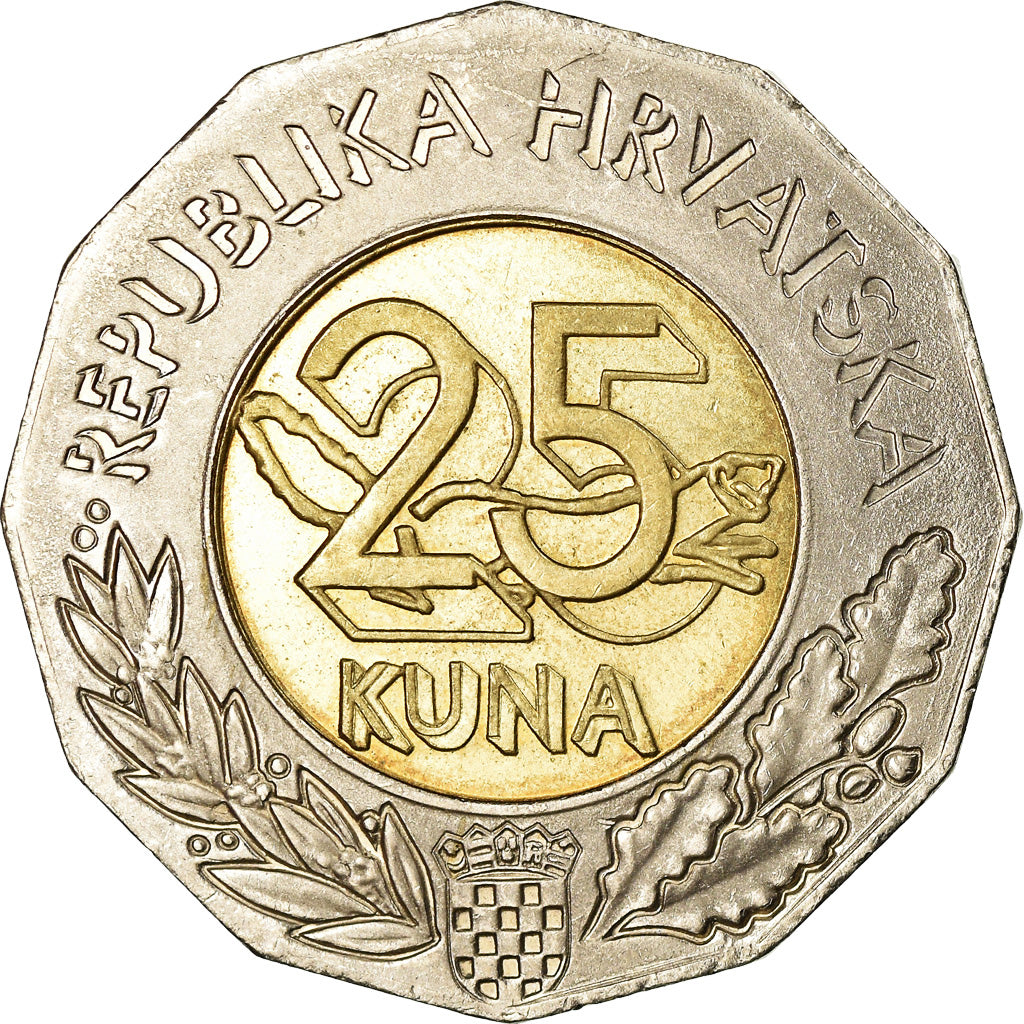Moneda, Croacia, 25 Kuna, 1997, Zagreb, EBC, Bimetálico, KM:49