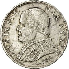 Coin, ITALIAN STATES, PAPAL STATES, Pius IX, Lira, 1868, EF(40-45), Silver