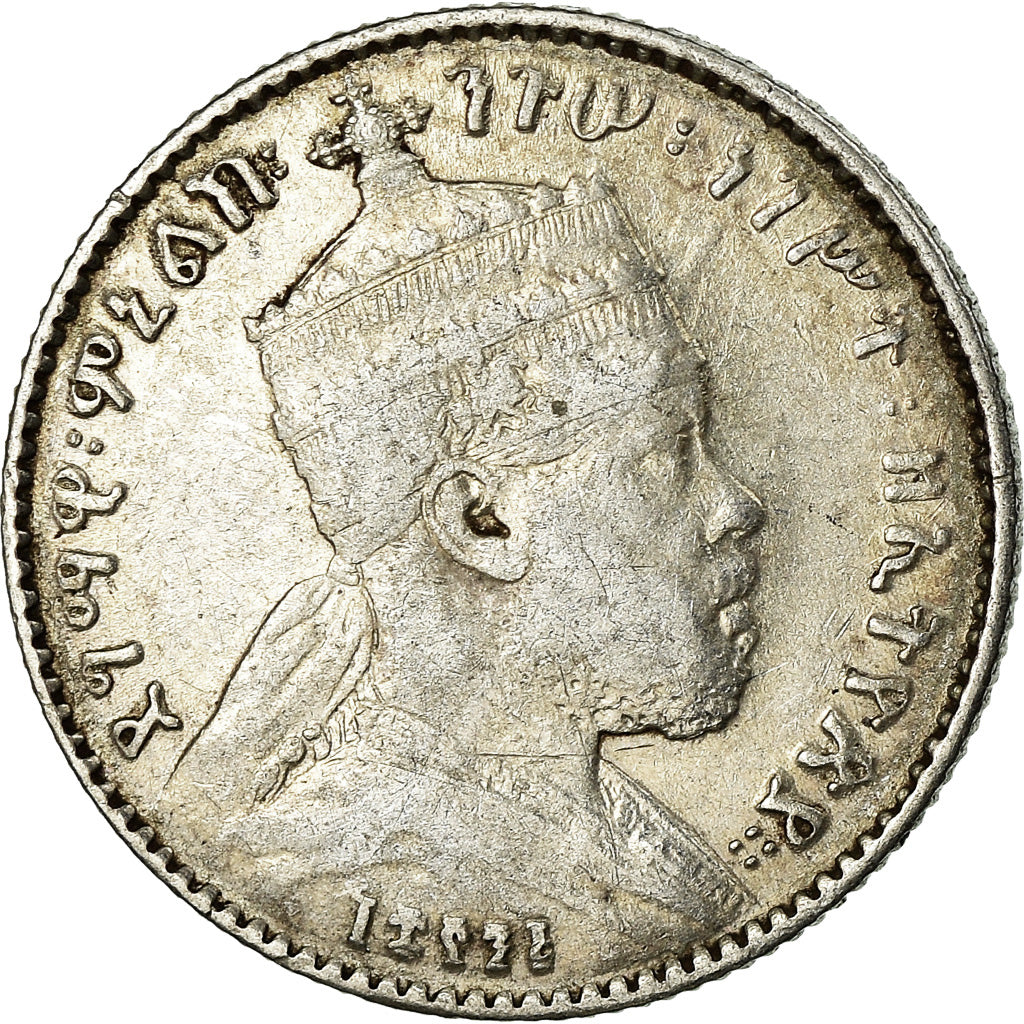 Coin, Ethiopia, Menelik II, Gersh, 1903, Paris, VF(30-35), Silver, KM:12