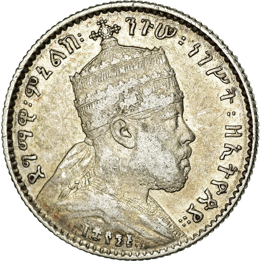 Coin, Ethiopia, Menelik II, Gersh, 1903, Paris, EF(40-45), Silver, KM:12