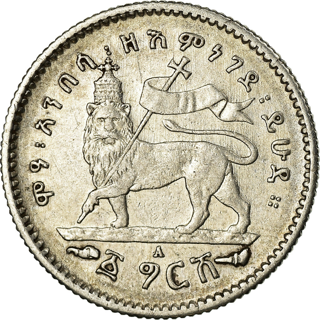 Coin, Ethiopia, Menelik II, Gersh, 1903, Paris, EF(40-45), Silver, KM:12