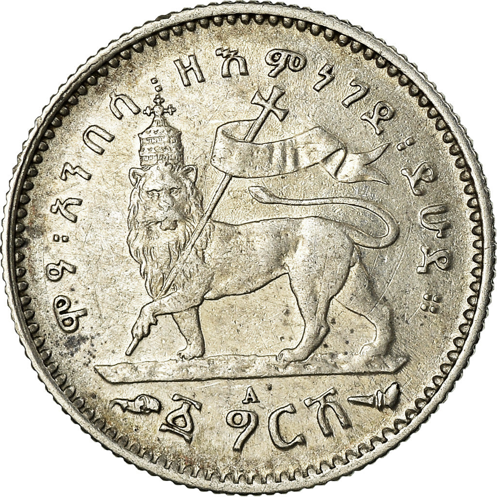 Coin, Ethiopia, Menelik II, Gersh, 1903, Paris, EF(40-45), Silver, KM:12