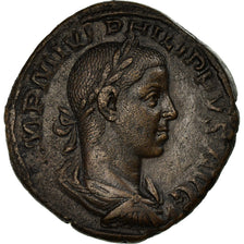 Coin, Philip II, Sestertius, 247-249, Rome, AU(50-53), Copper, RIC:263