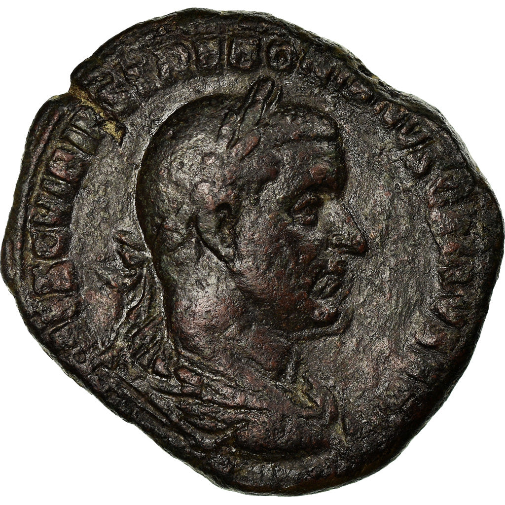 Coin, Trebonianus Gallus, Sestertius, Roma, VF(30-35), Copper, Cohen:78