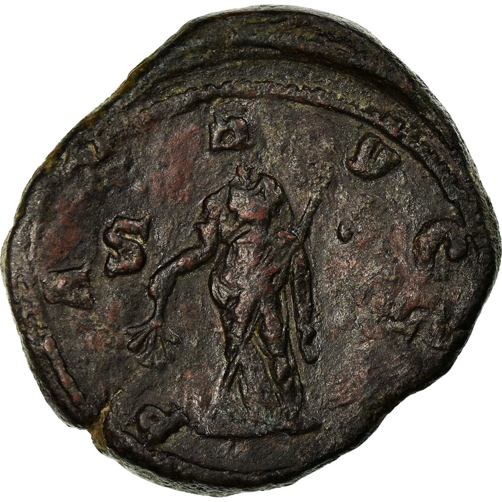 Coin, Trebonianus Gallus, Sestertius, Roma, VF(30-35), Copper, Cohen:78