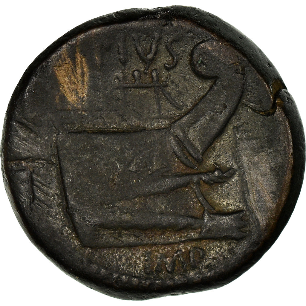 Coin, Sextus Pompey, As, Uncertain Mint, VF(30-35), Bronze, Crawford:479.1