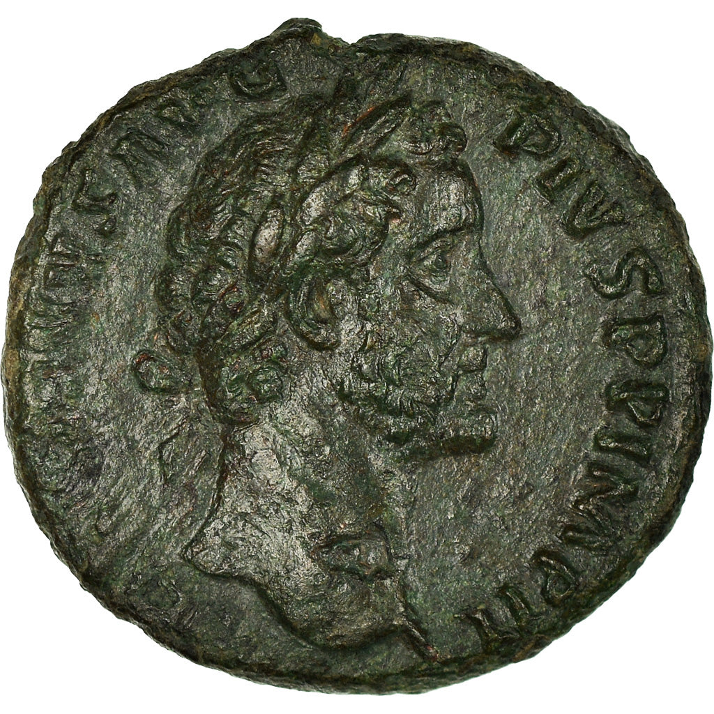 Coin, Antoninus Pius, As, 155-156, Rome, EF(40-45), Bronze, RIC:956