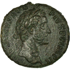 Coin, Antoninus Pius, As, 155-156, Rome, EF(40-45), Bronze, RIC:956