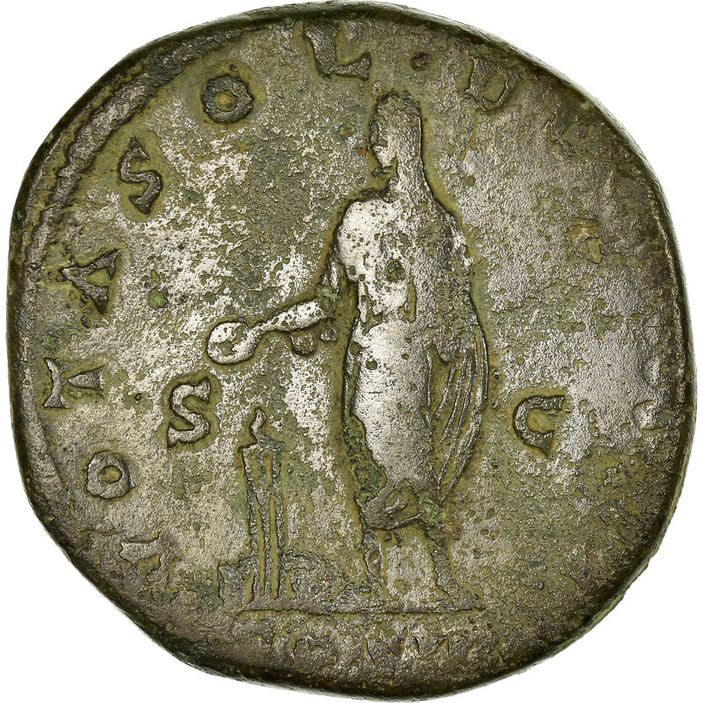 Coin, Antoninus Pius, Sestertius, 140-144, Rome, VF(30-35), Bronze, RIC:1026var