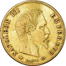 Moneda, Francia, Napoleon III, Napoléon III, 5 Francs, 1859, Paris, BC+, Oro