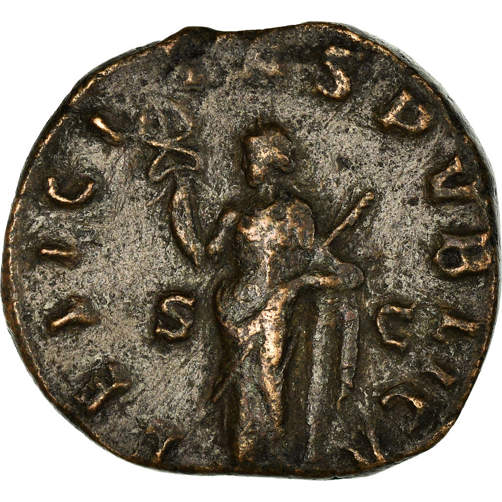 Coin, Volusian, Sestertius, 253, Roma, AU(50-53), Copper, RIC:251
