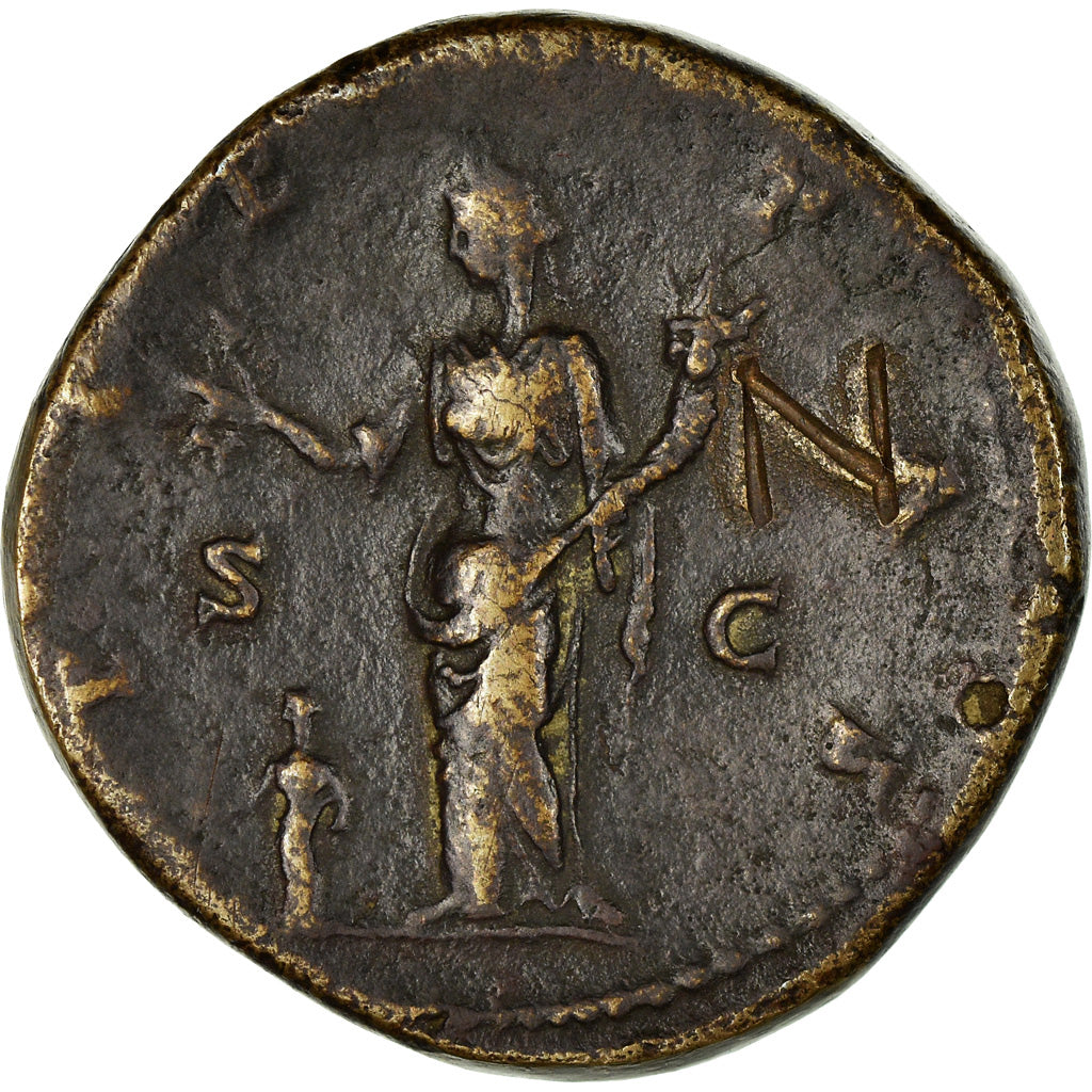 Coin, Faustina II, Sestertius, Roma, EF(40-45), Bronze, RIC:1379