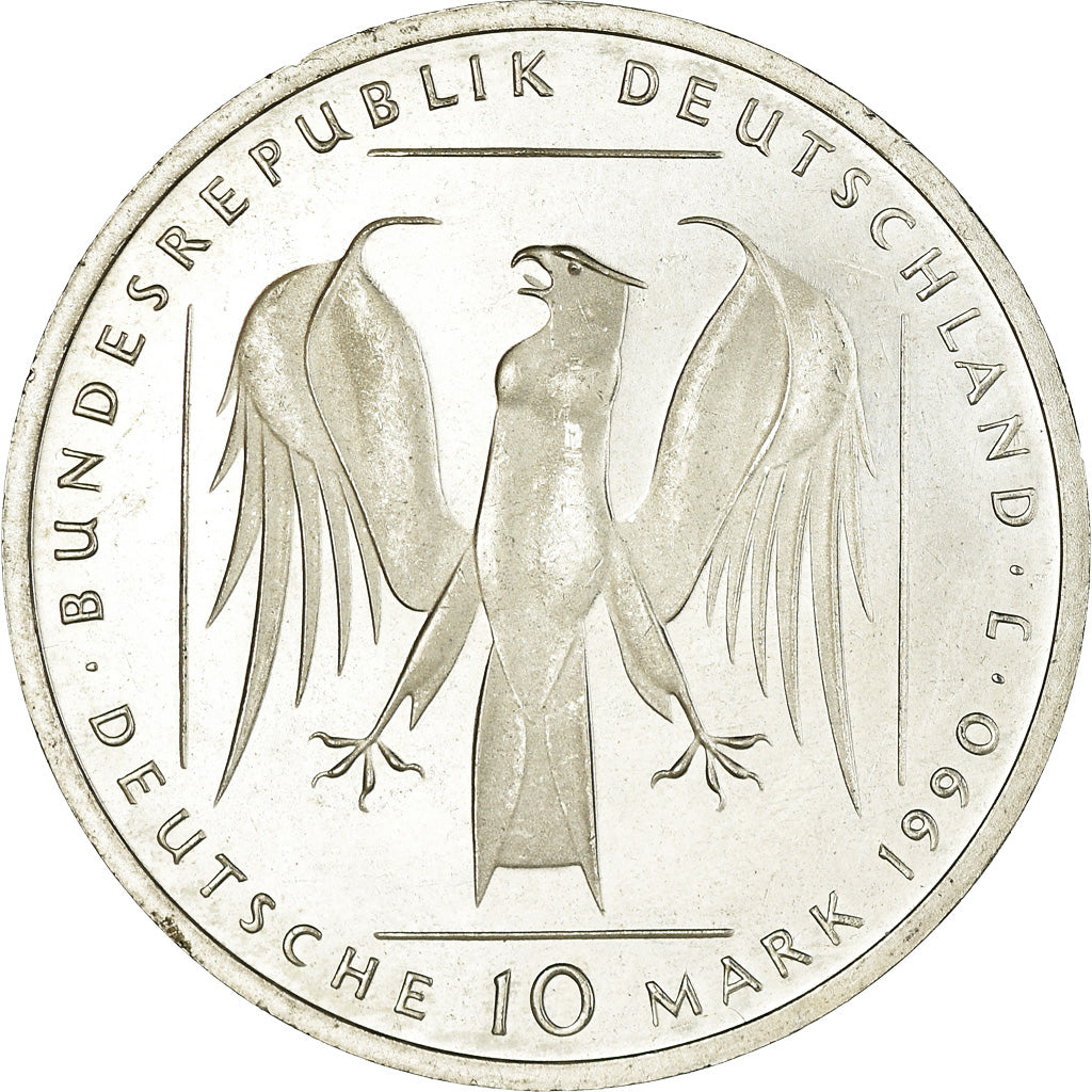 Coin, GERMANY - FEDERAL REPUBLIC, 10 Mark, 1990, Hamburg, Germany, MS(60-62)