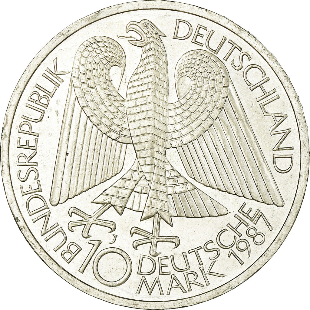 Coin, GERMANY - FEDERAL REPUBLIC, 10 Mark, 1987, Hamburg, Germany, AU(50-53)
