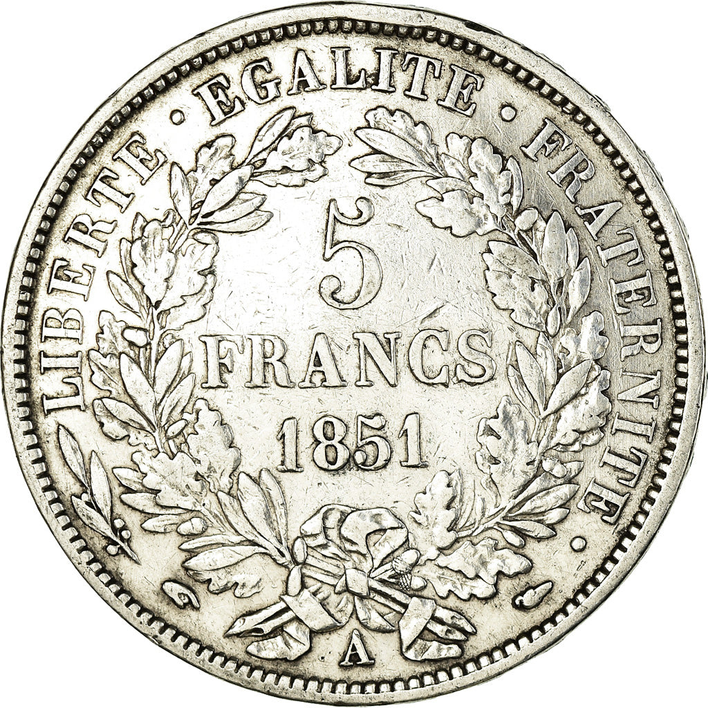 Coin, France, Cérès, 5 Francs, 1851, Paris, VF(30-35), Silver, KM:761.1
