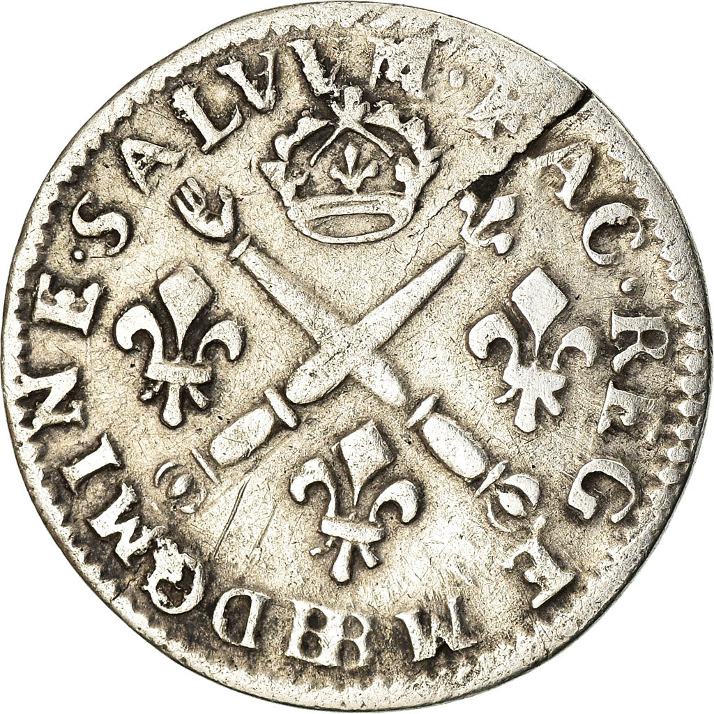 Münze, Frankreich, Louis XIV, 5 Sols aux insignes, 5 Sols, 1/16 ECU, 1704