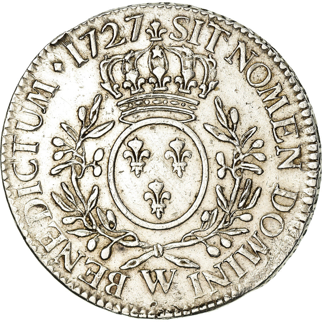Coin, France, Louis XV, Écu aux branches d'olivier, Ecu, 1727, Lille