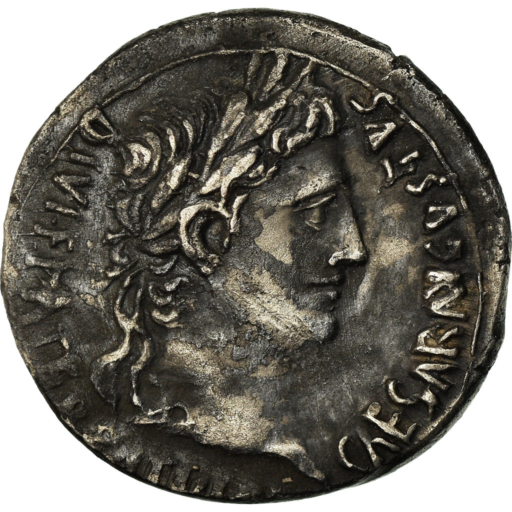 Coin, Augustus, Denarius, Lyon - Lugdunum, AU(55-58), Silver, RIC:210