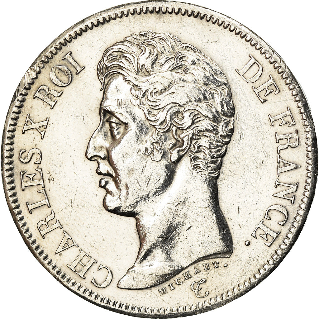 Coin, France, Charles X, 5 Francs, 1825, Paris, EF(40-45), Silver, KM:720.1