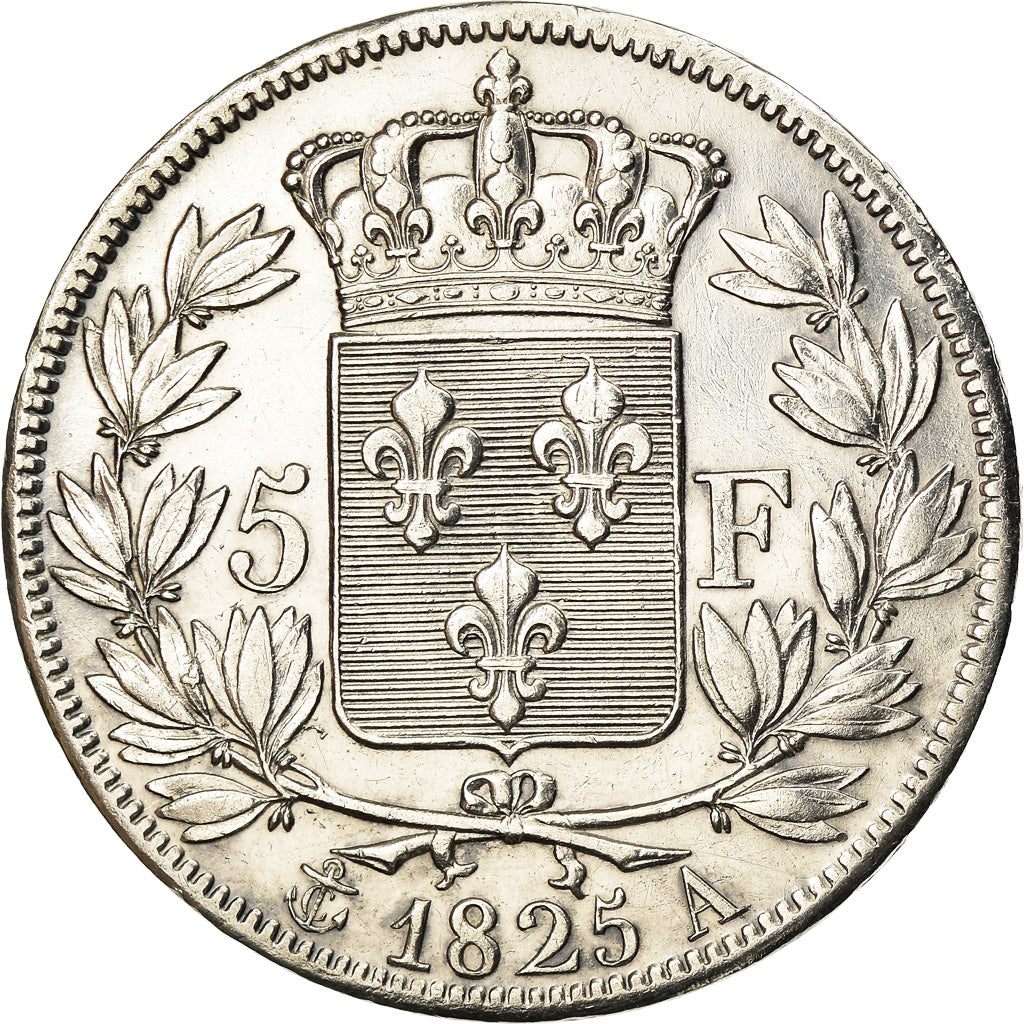 Coin, France, Charles X, 5 Francs, 1825, Paris, EF(40-45), Silver, KM:720.1