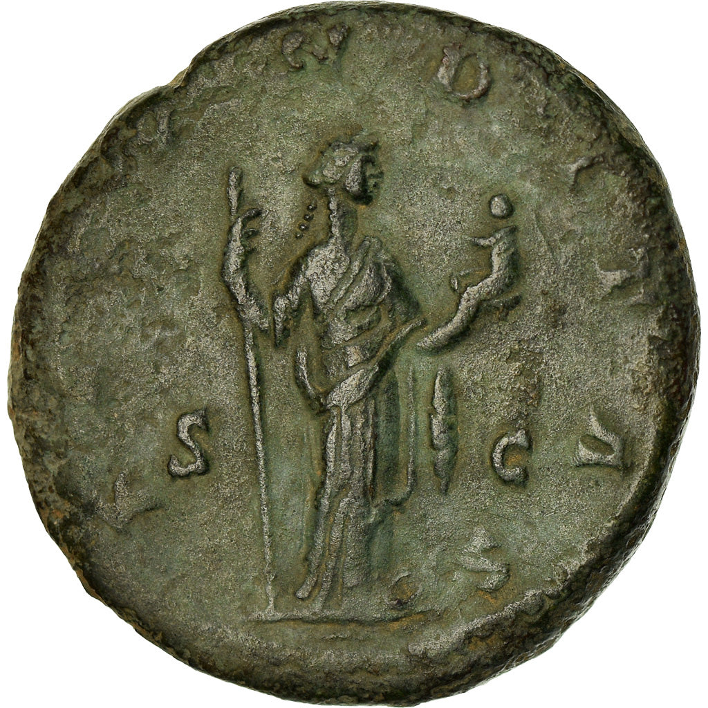 Coin, Faustina II, As, 156-161, Roma, EF(40-45), Bronze, RIC:1639