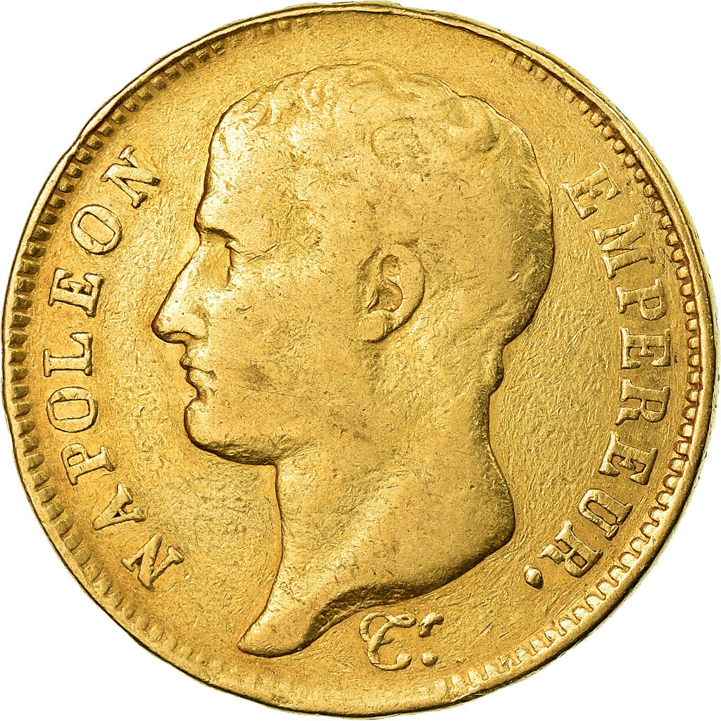 Moneda, Francia, Napoléon I, 40 Francs, 1807, Lille, BC+, Oro, KM:A688.5