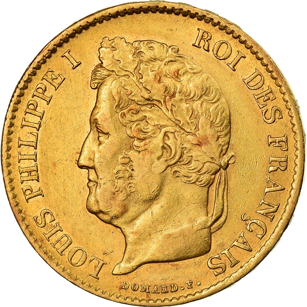Moneda, Francia, Louis-Philippe, 40 Francs, 1838, Paris, BC+, Oro, KM:747.1