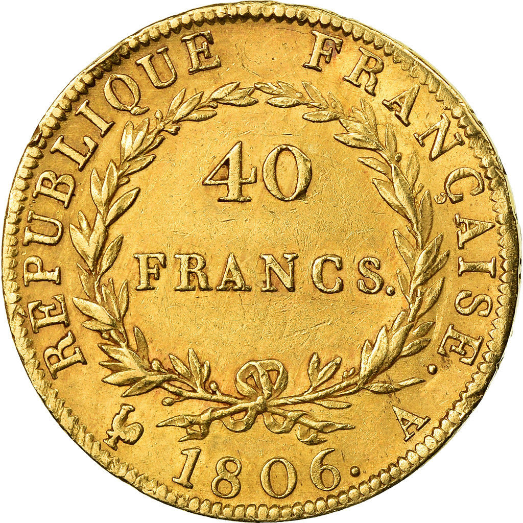 Monnaie, France, Napoléon I, 40 Francs, 1806, Paris, TTB, Or, Gadoury:1082