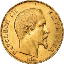 Moneta, Francia, Napoleon III, Napoléon III, 50 Francs, 1858, Paris, BB, Oro