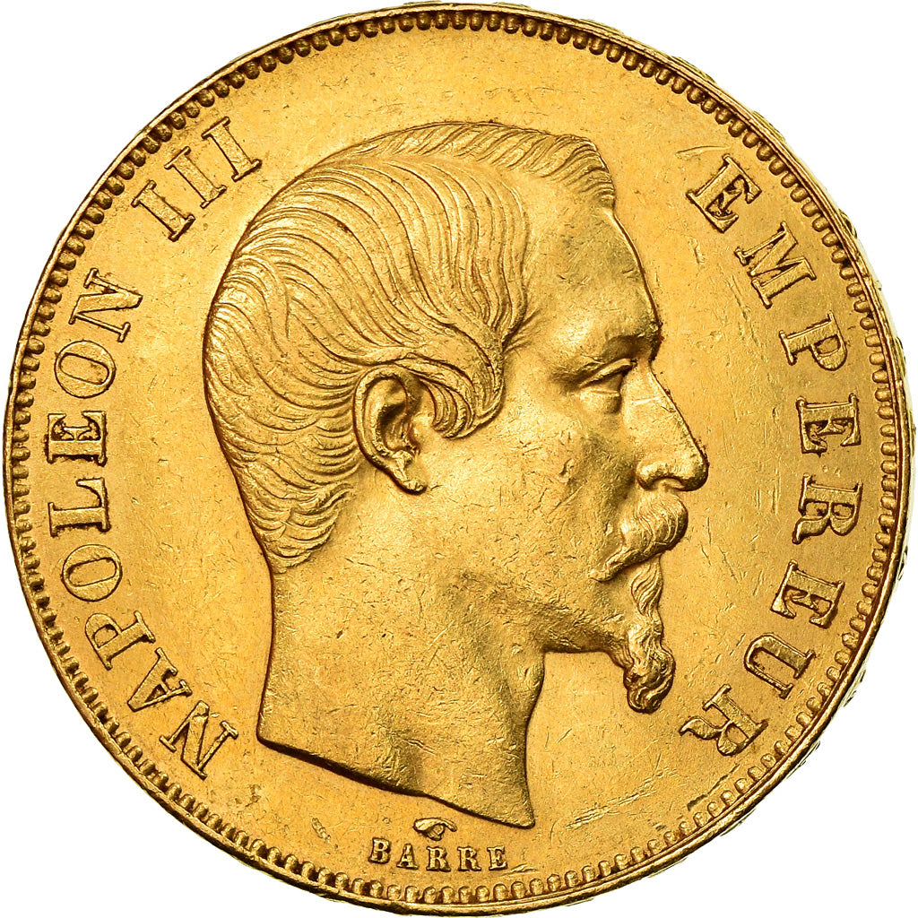 Moneta, Francia, Napoleon III, Napoléon III, 50 Francs, 1858, Paris, BB, Oro