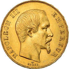 Moneta, Francia, Napoleon III, Napoléon III, 50 Francs, 1858, Paris, BB, Oro