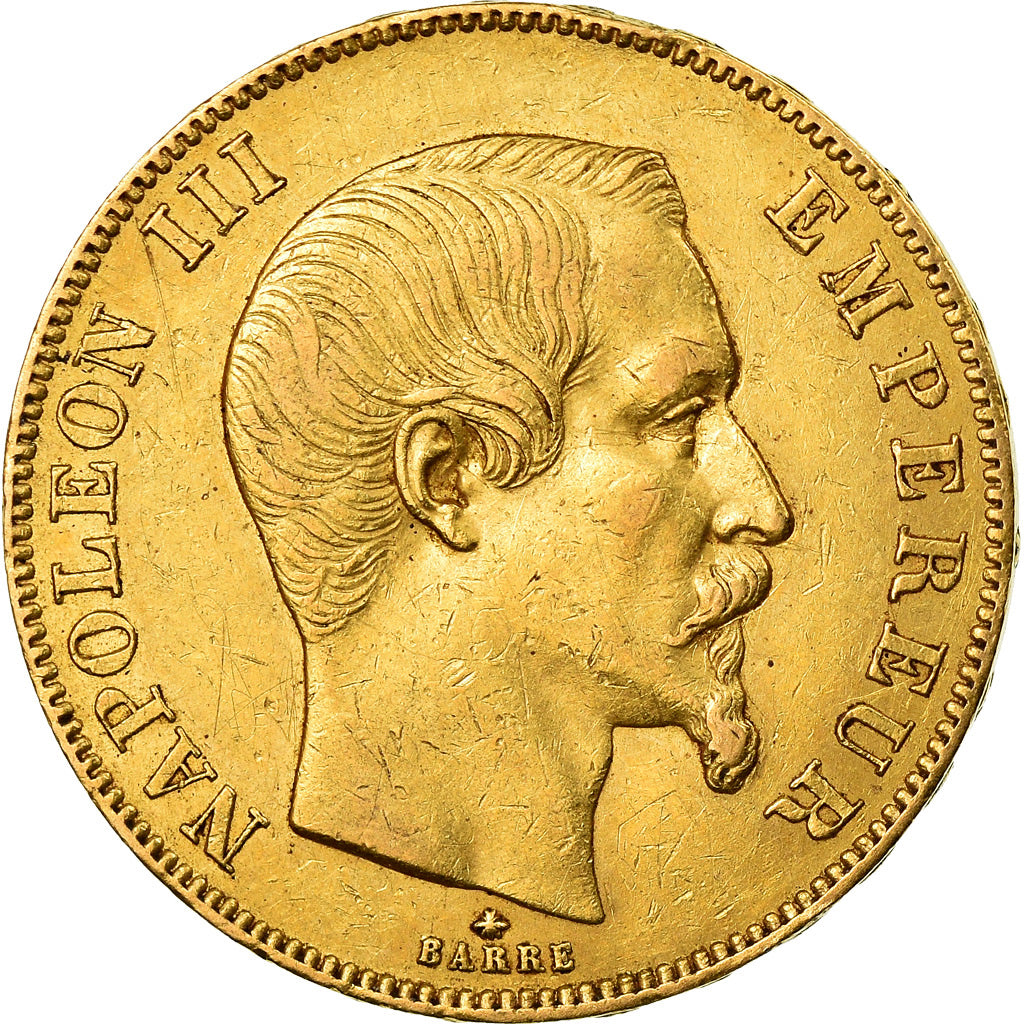 Moeda, França, Napoleon III, Napoléon III, 50 Francs, 1859, Strasbourg