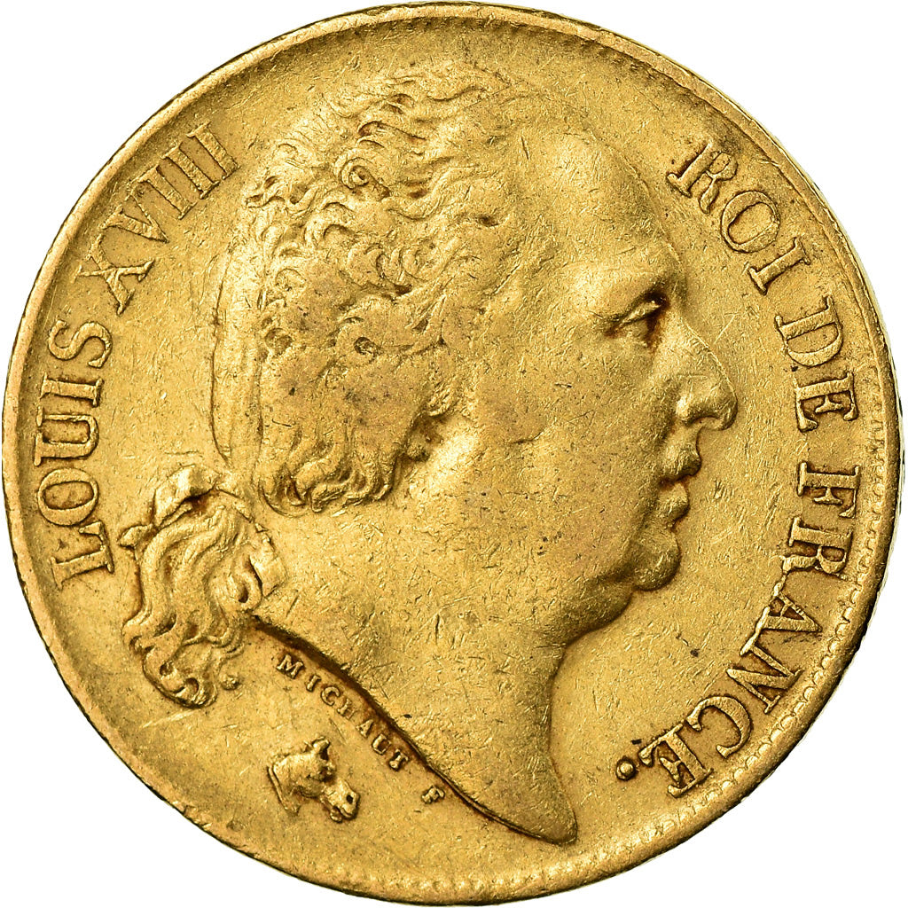 Coin, France, Louis XVIII, Louis XVIII, 20 Francs, 1817, Paris, VF(30-35), Gold