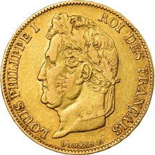 Moneda, Francia, Louis-Philippe, 20 Francs, 1842, Paris, MBC, Oro, KM:750.1