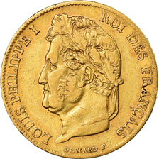 Coin, France, Louis-Philippe, 20 Francs, 1835, Lille, VF(30-35), Gold, KM:750.5