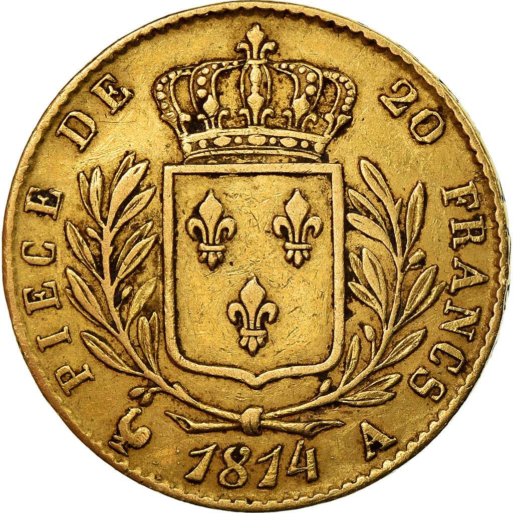 Münze, Frankreich, Louis XVIII, Louis XVIII, 20 Francs, 1814, Paris, SS, Gold