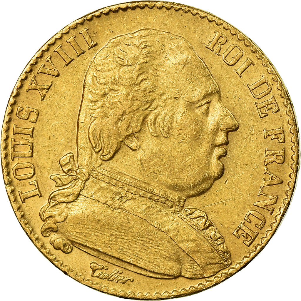 Münze, Frankreich, Louis XVIII, Louis XVIII, 20 Francs, 1814, Paris, SS+, Gold