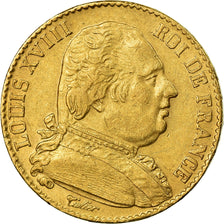 Münze, Frankreich, Louis XVIII, Louis XVIII, 20 Francs, 1814, Paris, SS+, Gold