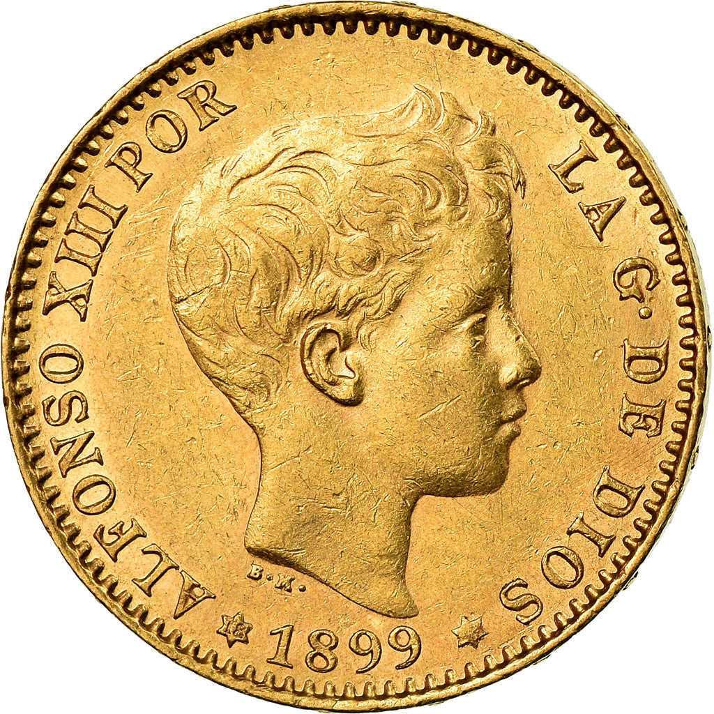 Moneda, España, Alfonso XIII, 20 Pesetas, 1899, Madrid, EBC, Oro, KM:709