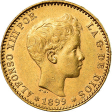 Moneda, España, Alfonso XIII, 20 Pesetas, 1899, Madrid, EBC, Oro, KM:709