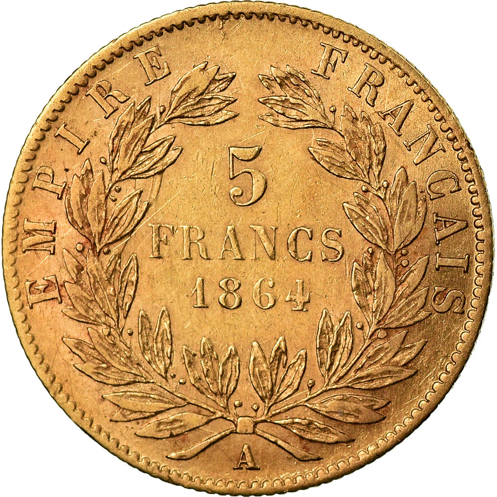 Moeda, França, Napoleon III, Napoléon III, 5 Francs, 1864, Paris, VF(30-35)