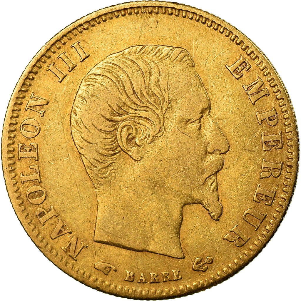 Munten, Frankrijk, Napoleon III, 5 Francs, 1857, Paris, FR+, Goud, KM:787.1