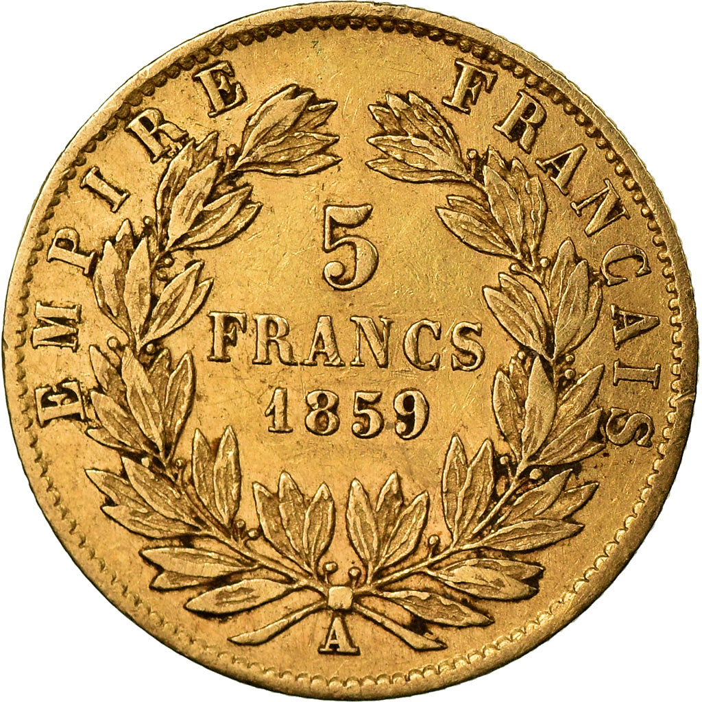 Monnaie, France, Napoleon III, 5 Francs, 1859, Paris, TTB, Or, Gadoury:1001