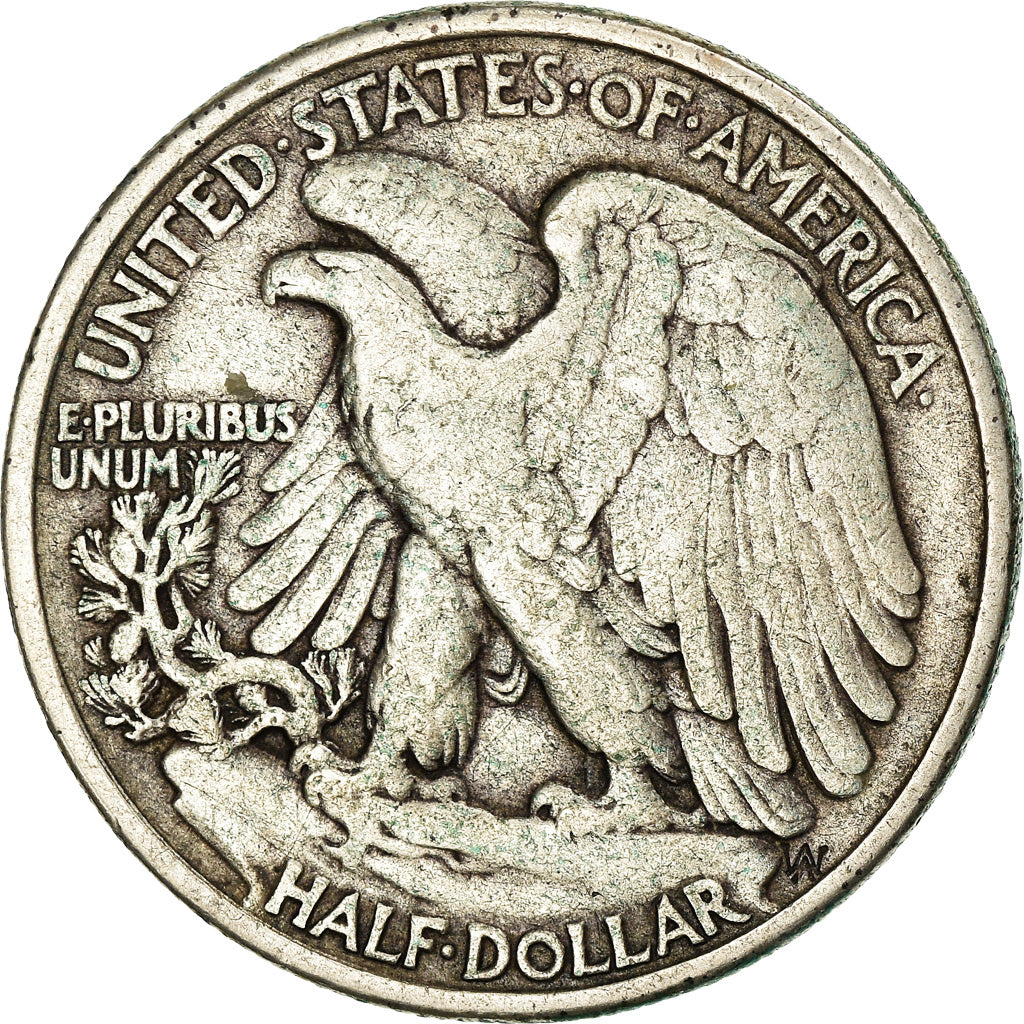 Coin, United States, Walking Liberty Half Dollar, Half Dollar, 1943, U.S. Mint