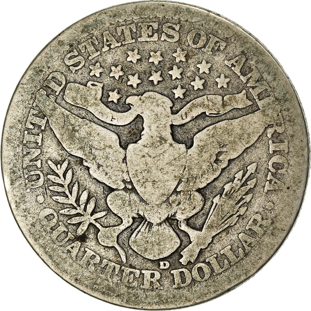 Coin, United States, Barber Quarter, Quarter, 1916, U.S. Mint, Denver, F(12-15)