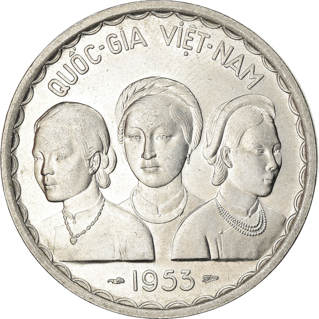 Moeda, Vietname, STATE OF SOUTH VIET NAM, 50 Xu, 1953, Paris, MS(63), Alumínio