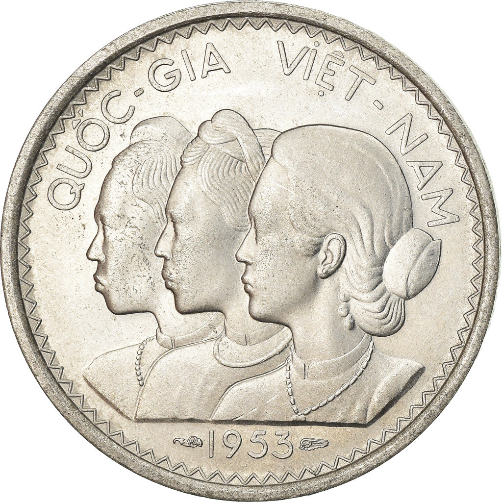 Coin, Vietnam, STATE OF SOUTH VIET NAM, 20 Su, 1953, Paris, MS(60-62), Aluminum