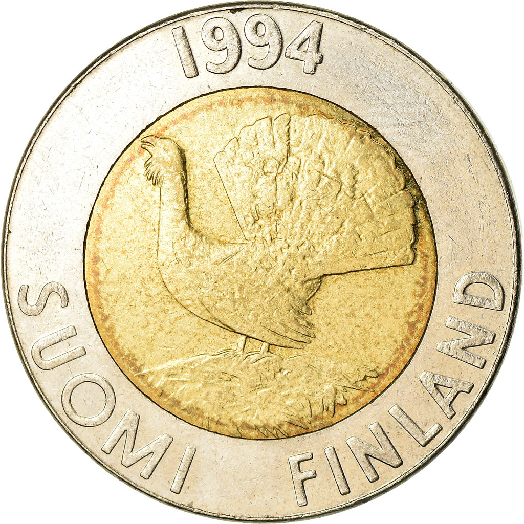 Coin, Finland, 10 Markkaa, 1994, AU(55-58), Bi-Metallic, KM:77